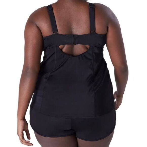 Lane Bryant LIVI Swim Underwire Balconette Tankini Size 40DD Black - Picture 2 of 8